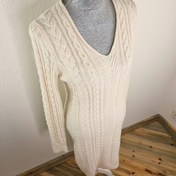 Ann Taylor Cream Alpaca Wool Sweater Dress Medium Tall ~ NWT! - Picture 4 of 8